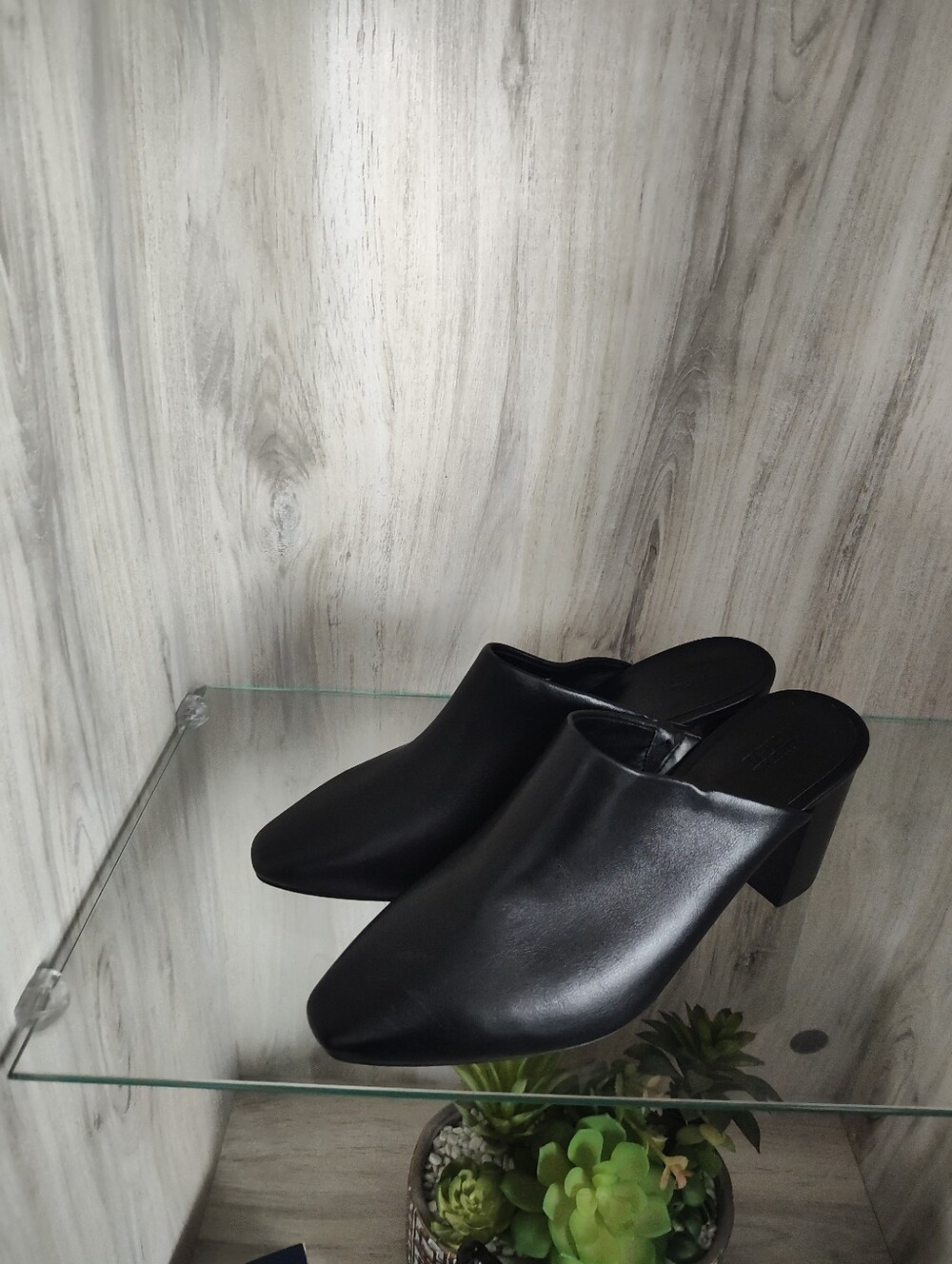 Nostrom Rack Black Slip-On Mule Heels SZ 7.5 New No Box